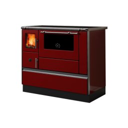 ALFA PLAM Šporet na čvrsto gorivo 90H Dominant - Crvena Standardni 8 kW Desno Drvo/Ugalj