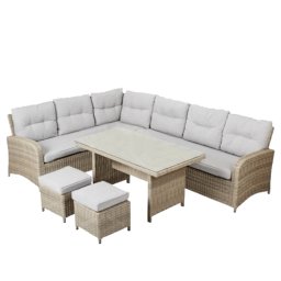OUTDORLIFE Baštenski set TOUAREG Metal ratan staklo i tekstil Siva