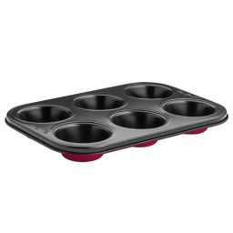LAMART LT3071 - KUH00036 - Modla za mafine i projice Karbon čelik 26x18x2.5cm Crvena