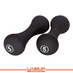LiveUp Bučice neopren 2x5kg crne - LS2002