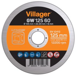 VILLAGER Brusna ploča za metal GW 125 60 Brusna ploča 125mm 22.23mm