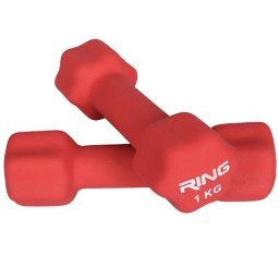 RING bučice za aerobik 2x1kg - RX DB2133-1 Crvena