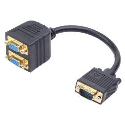 GEMBIRD VGA spliter na 2xVGA kabl (m/ž) 0.2m (Crni) - CC-VGAX2-20CM VGA 2x VGA m/ž-ž Crna