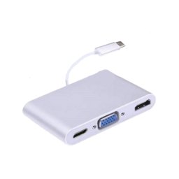 FAST ASIA Konvertor USB-C na HDMI + VGA + 3.5mm + VGA + USB-C