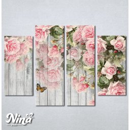Slike na platnu Roze ruze i leptiri Nina418_4