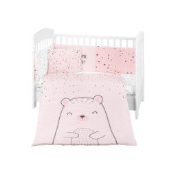 KikkaBoo posteljina sa ogradicom 6 pcs 60/120 Bear with Me pink ( KKB60117 )