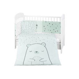 KikkaBoo posteljina sa ogradicom 6 pcs 60/120 Bear with Me mint ( KKB60116 )