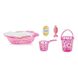 Babyjem set za kupanje 6 delova pink (kadica, podloga,termometar, sundjer, bokal, kofica) ( 92-35404 )