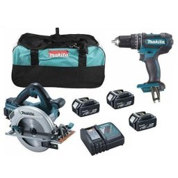 Akumulatorska ručna kružna testera Makita DHS710Z + Akumulatorska vibraciona bušilica - odvrtač Makita DHP482Z; 18V; 3x4,0 Ah