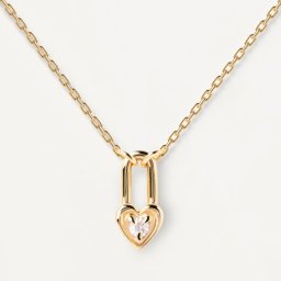 Ženska pd paola heart padlock zlatna ogrlica sa pozlatom 18k ( co01-510-u )