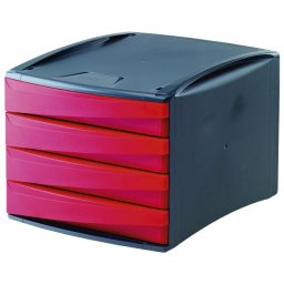 Kutija s 4 fioke Green2Desk Fellowes 0019301 crna-crvena