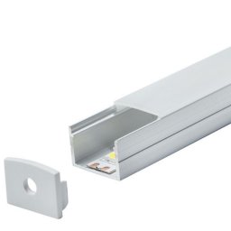 Aluminijumski LED profil nadgradni sa difuzorom sivi ili crni