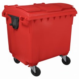 Kontejner za otpatke 1100 litara - Ravan poklopac - Crveni