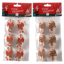 Novogodišnje štipljake 1/6 "candy cane" ( 72143 )