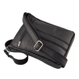 Velika crna reljef kožna torba preko ramena