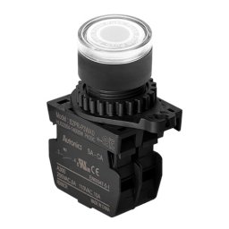 Taster beli S2PR-P3WALM, 1NO, sa LED indikacijom, 110-220Vac, 6A 250Vac IP52 Autonics
