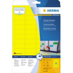 Etikete 45,7X21, zaobljene ivice A4/48 1/20 žuta