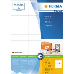 Etikete 70X25 A4/33 1/100 bela