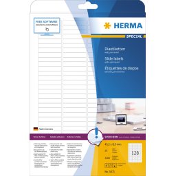 Etikete 43X8,5, zaobljene ivice A4/128 1/25 bela