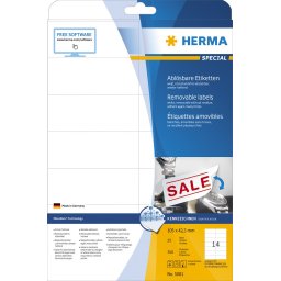 Etikete 105x42 A4/14 1/25 removable