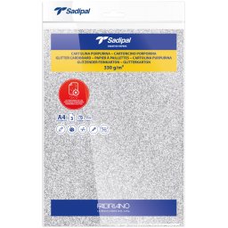Papir glitter A4 330g pk3 Sadipal Fabriano S0020303 srebrni