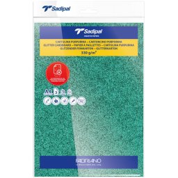 Papir glitter A4 330g pk3 Sadipal Fabriano S0020306 zeleni