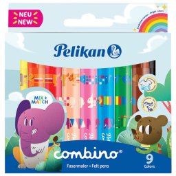 Flomaster 9boja karton Jumbo Animal print Combino Pelikan 814553