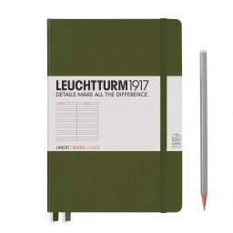 LE NOTEBOOK MEDIUM A5 HARDCOVER 249 PG RULED ARMY