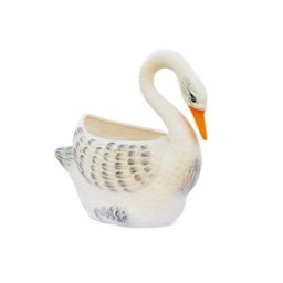 Baštenska dekorativna figura i saksija - 33cm BELI LABUD
