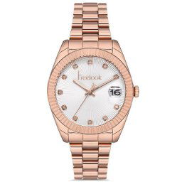 Ženski freelook belle beli roze zlatni elegantni ručni sat sa roze zlatnim metalnim kaišem ( fl.1.10219.6 )