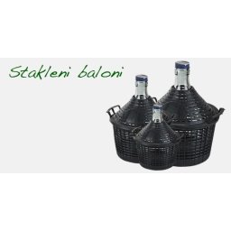Stakleni balon - pletara sa čepom 34L