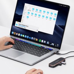 Multifunkcionalni Type-C HUB adapter Usams US-SJ578 5in1 (3 USB+Type-C+HDMI Ports) crni