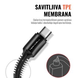 USB kabel Teracell Evolution CA-320 iPhone Lightning 2.4A crni 1m