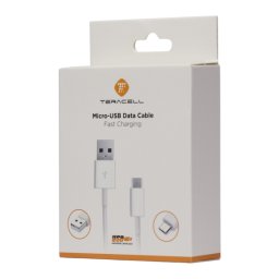 USB kabel Teracell Plus Micro USB 2A beli 2m