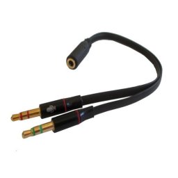 Audio Y Splitter za slušalice s mikrofonom, 2x3,5mm muški na 1x3,5mm ženski, Gembird CCA-418A, 3.5mm