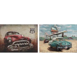 Old cars route 66, dve uramljene slike 30x40cm i 40x50cm svaka