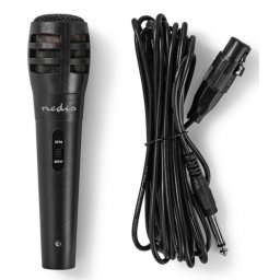 Karaoke mikrofon Nedis MPWD15BK, 6.35mm -75 dB+/-3dB Sensitivity, 80 Hz-12 kHz, kabl 5.0m