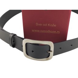 Crni klasik ženski kaiš od boks kože