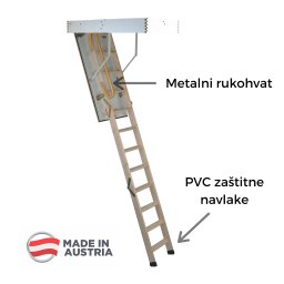 Praktik PLUS drvene tavanske stepenice 60 x 120 cm