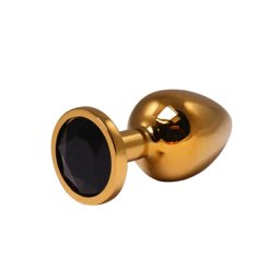 Srednji zlatni analni dildo sa crnim dijamantom Size M