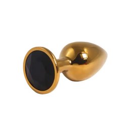 Mali zlatni analni dildo sa crnim dijamantom Size S