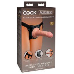 Strap on sa silikonskim dildom 15cm King Elite Silicone Body Dock Kit
