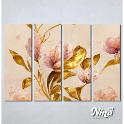Slike na platnu Slika u roze i zlatnim bojama Nina454_4