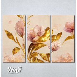 Slike na platnu Slika u roze i zlatnim bojama Nina454_3