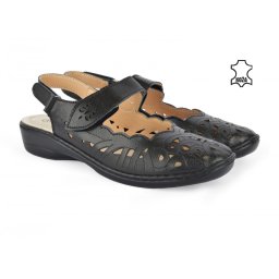 Kožne ženske sandale 2605CR crne