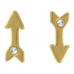 Ženske victoria cruz areca arrow gold mindjuše sa swarovski belim kristalom ( a3798-07dt )