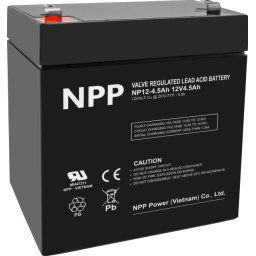 NPP NP12V-4.5Ah, AGM BATTERY, C20=4.5AH, T1, 90x70x101x107, 1,5KG, BLACK (NPP NP12/4,5Ah)
