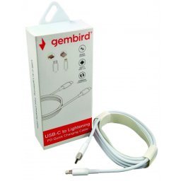 Kabl Type-C na iPhone Lightening 8-pin, Gembird CCP-AMCM-LIGHT-1.8M, QC3.0, 1.8m, beli