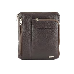 Braon muška torbica preko ramena od prirodne kože