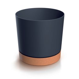 Saksija Tubo PM sa Eko podmetačem - crna S433 / 13 cm